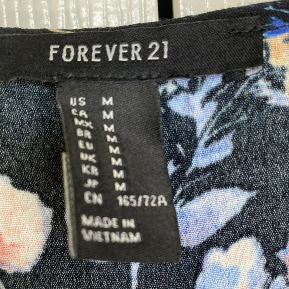 Forever 21 Womens Multicolored Ditsy Print V-Neck Romper with Overlay Size M - Picture 3 of 10